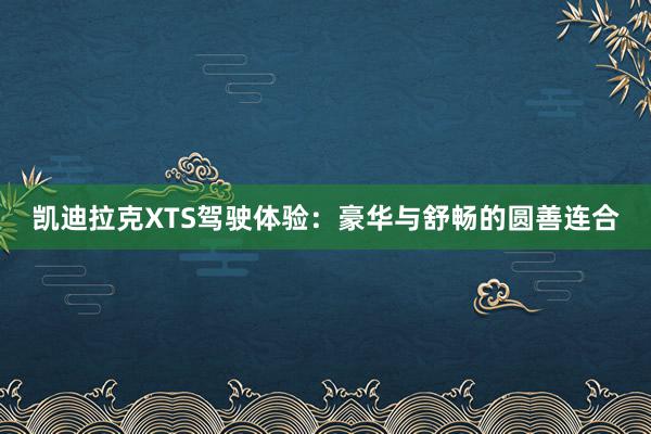 凯迪拉克XTS驾驶体验：豪华与舒畅的圆善连合